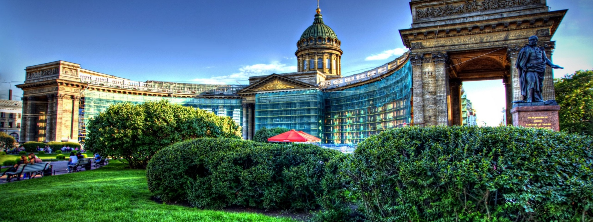 Architecture Kazan St Petersburg Cathedral Decorative Garden R