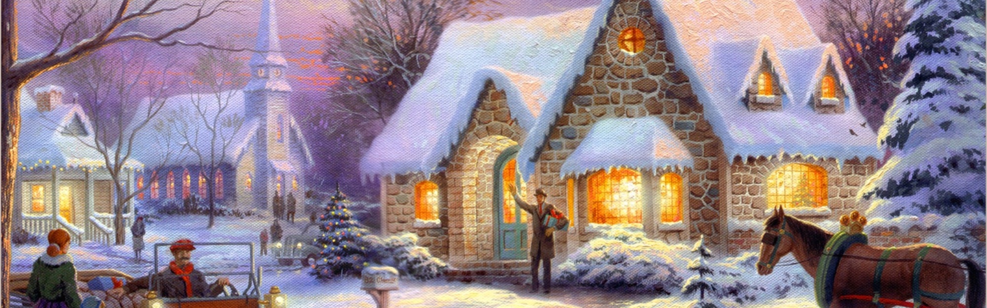 Art Christmas Idyll Painting