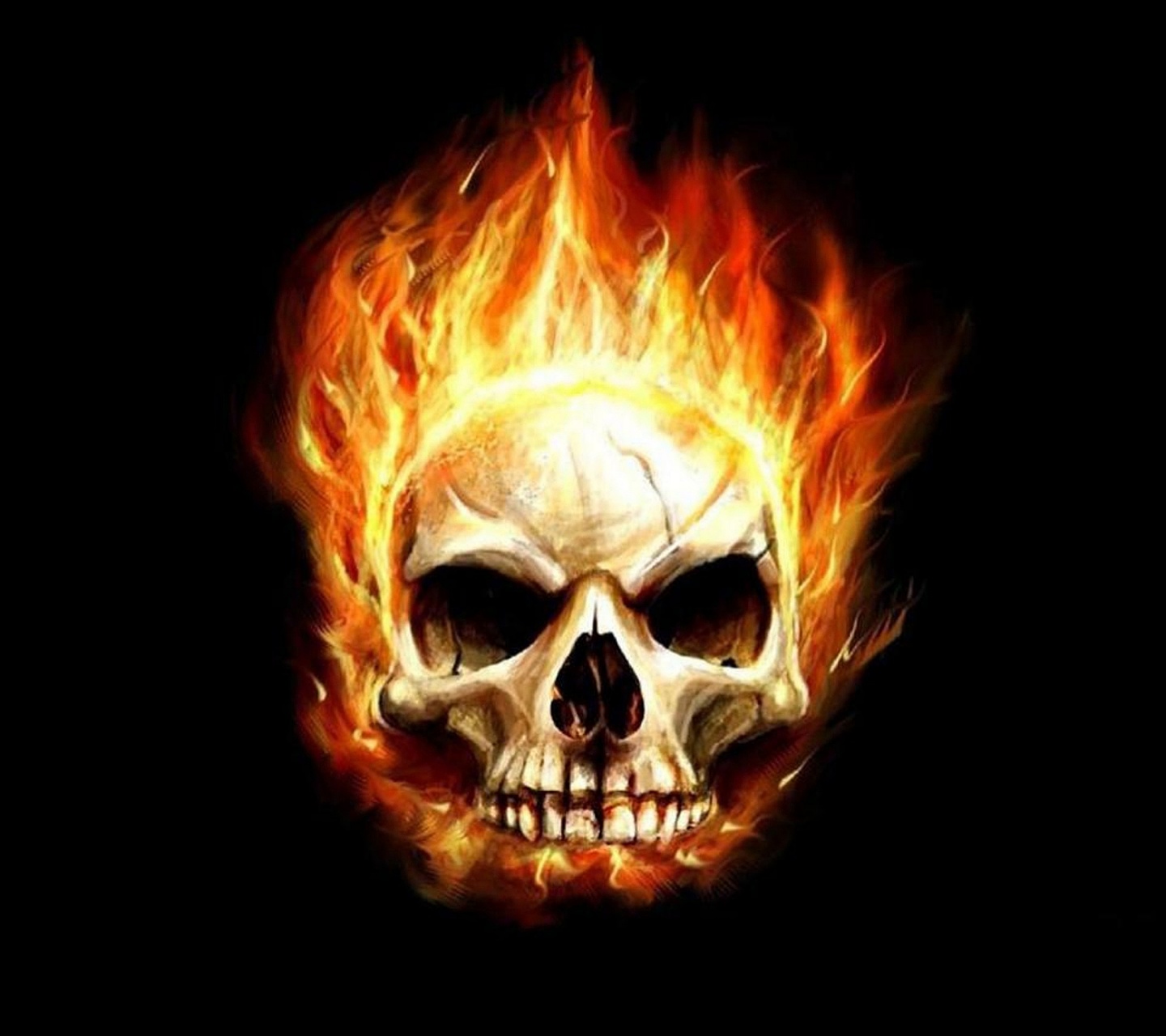 Art Flaming Skull