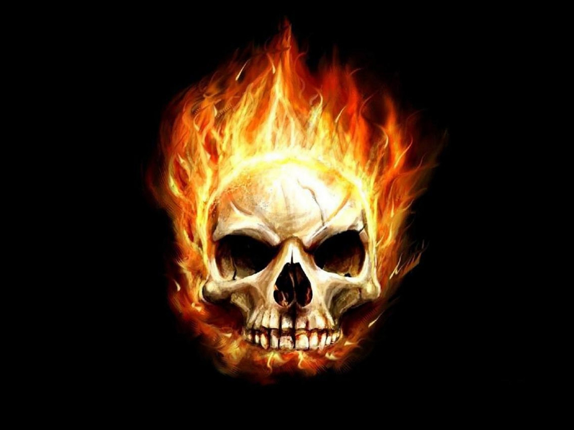 Art Flaming Skull