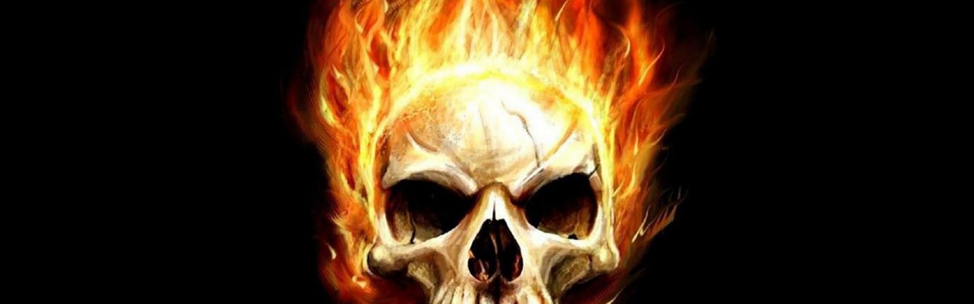 Art Flaming Skull