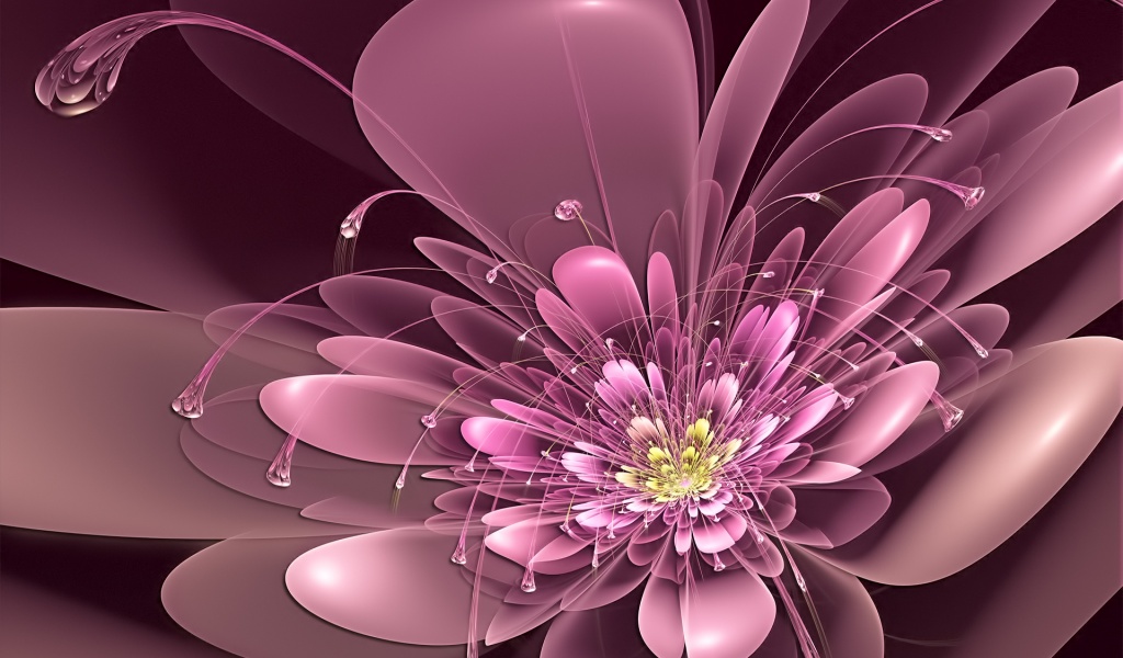 Art Flower Antennae Neon Petals Pink