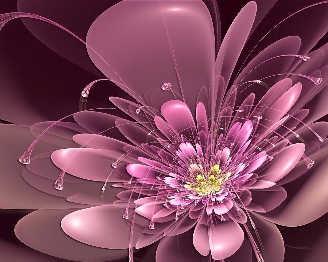 Art Flower Antennae Neon Petals Pink