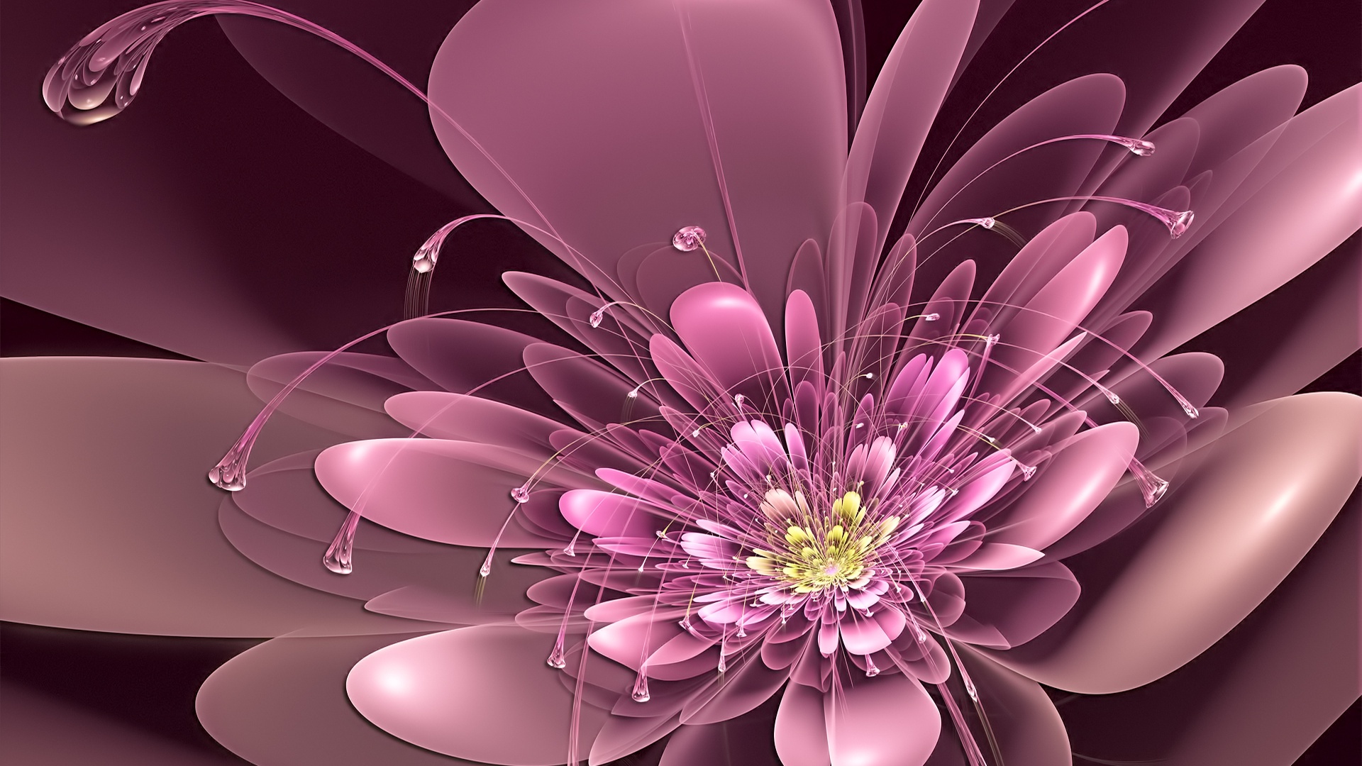 Art Flower Antennae Neon Petals Pink