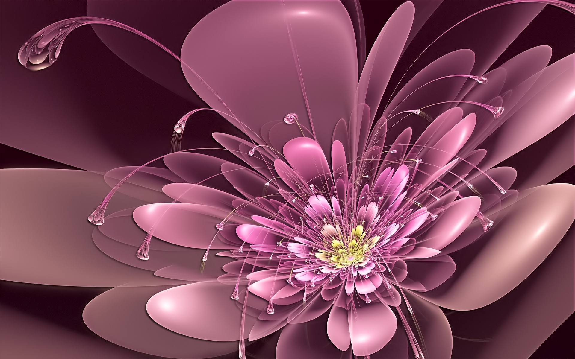 Art Flower Antennae Neon Petals Pink