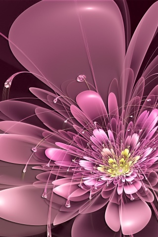 Art Flower Antennae Neon Petals Pink