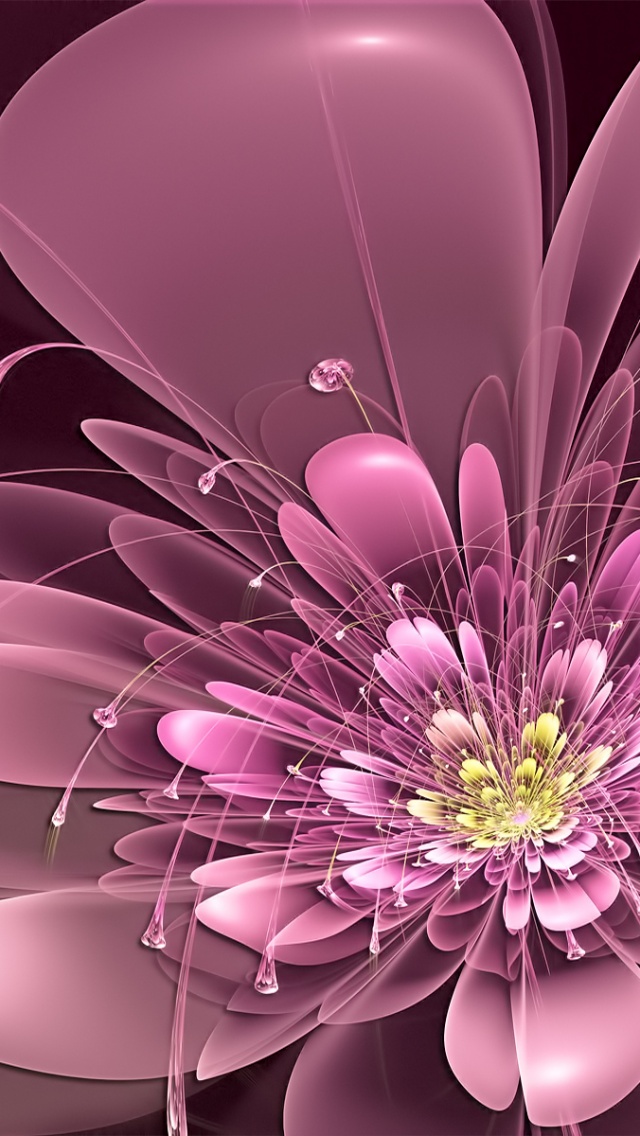 Art Flower Antennae Neon Petals Pink