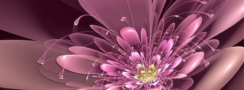 Art Flower Antennae Neon Petals Pink