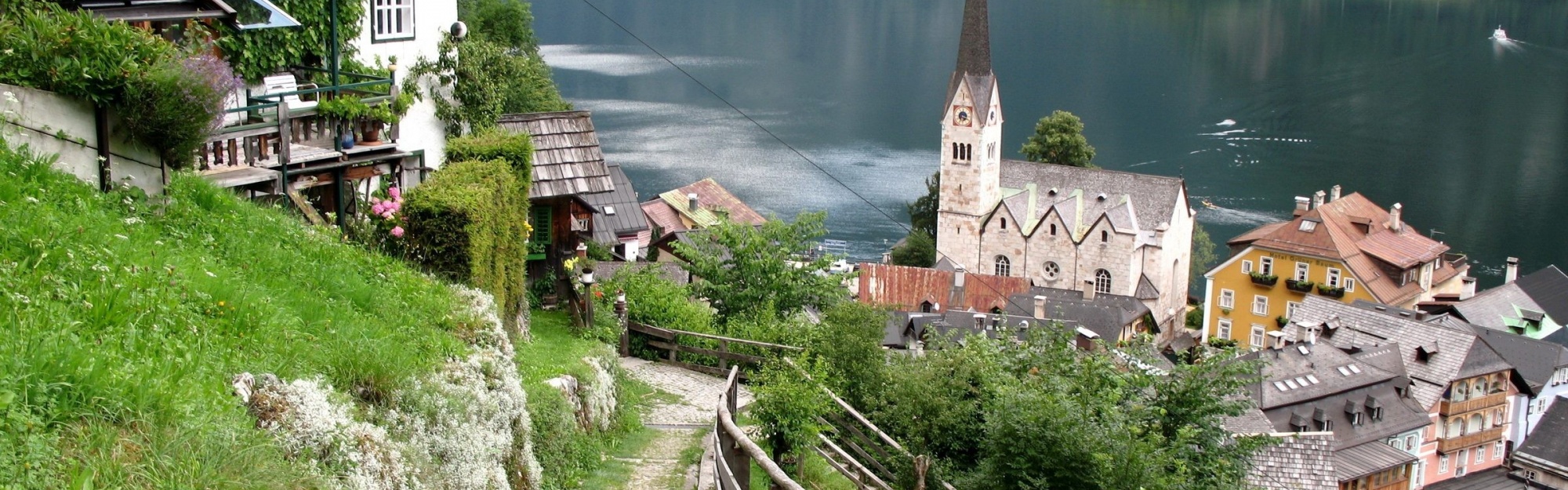 Austria Hallstatt River Homes