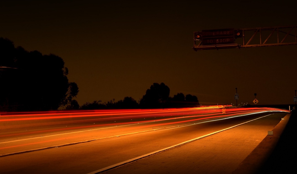 Autobahn Lights Night