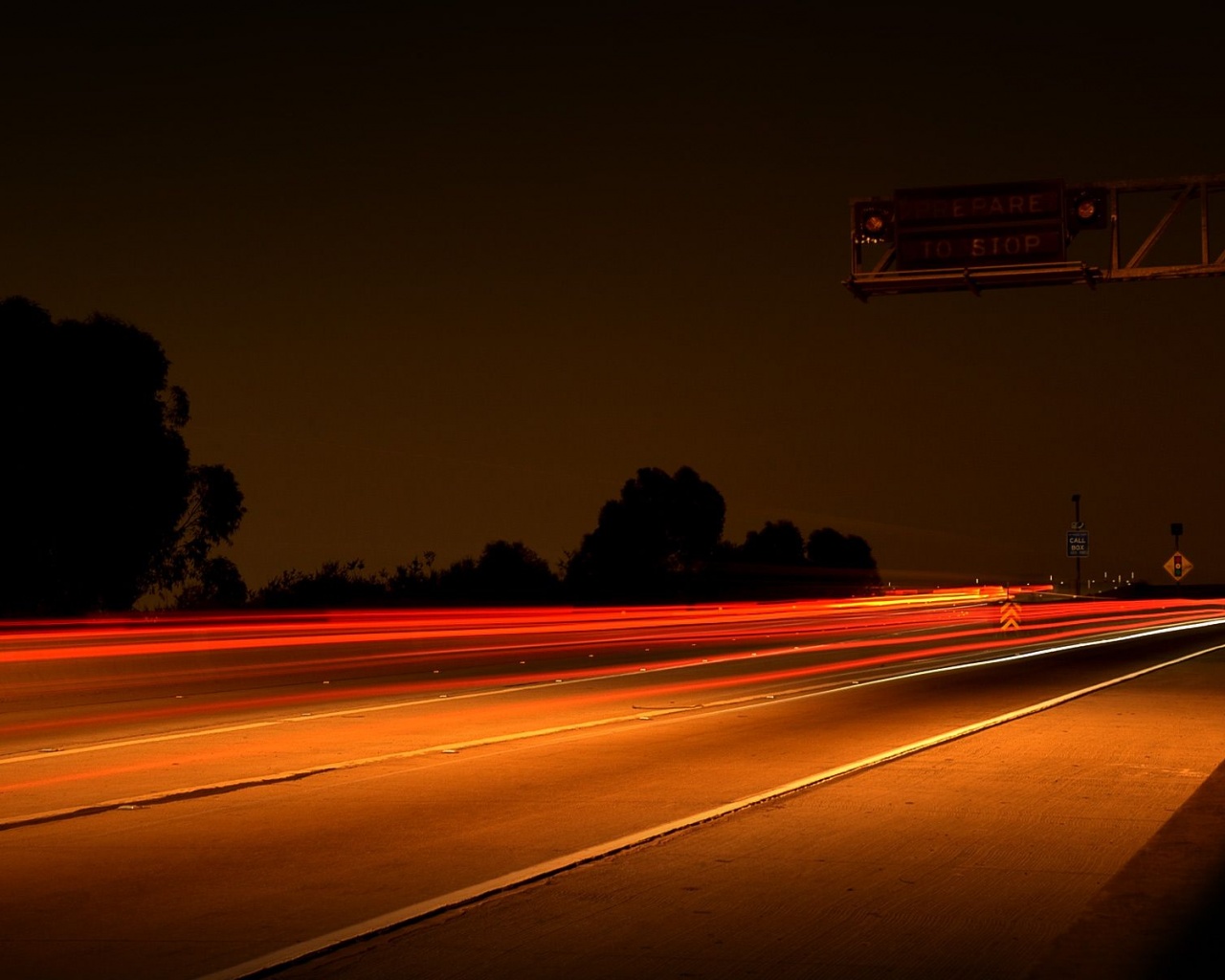 Autobahn Lights Night