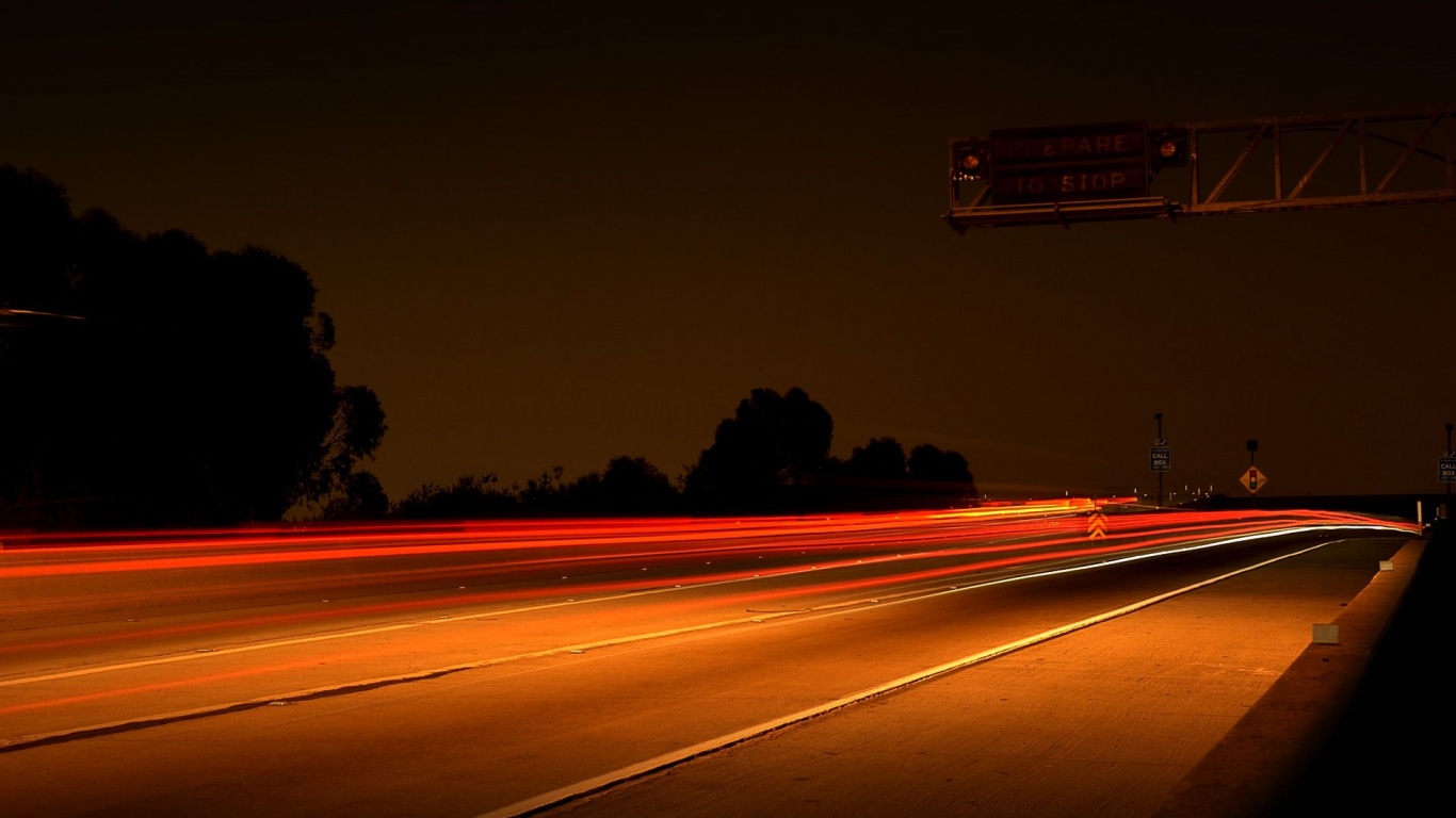 Autobahn Lights Night