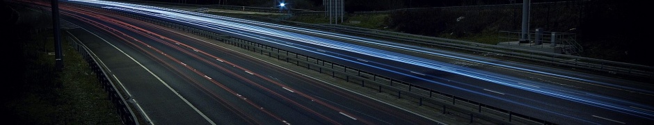 Autobahn Road Lights Night