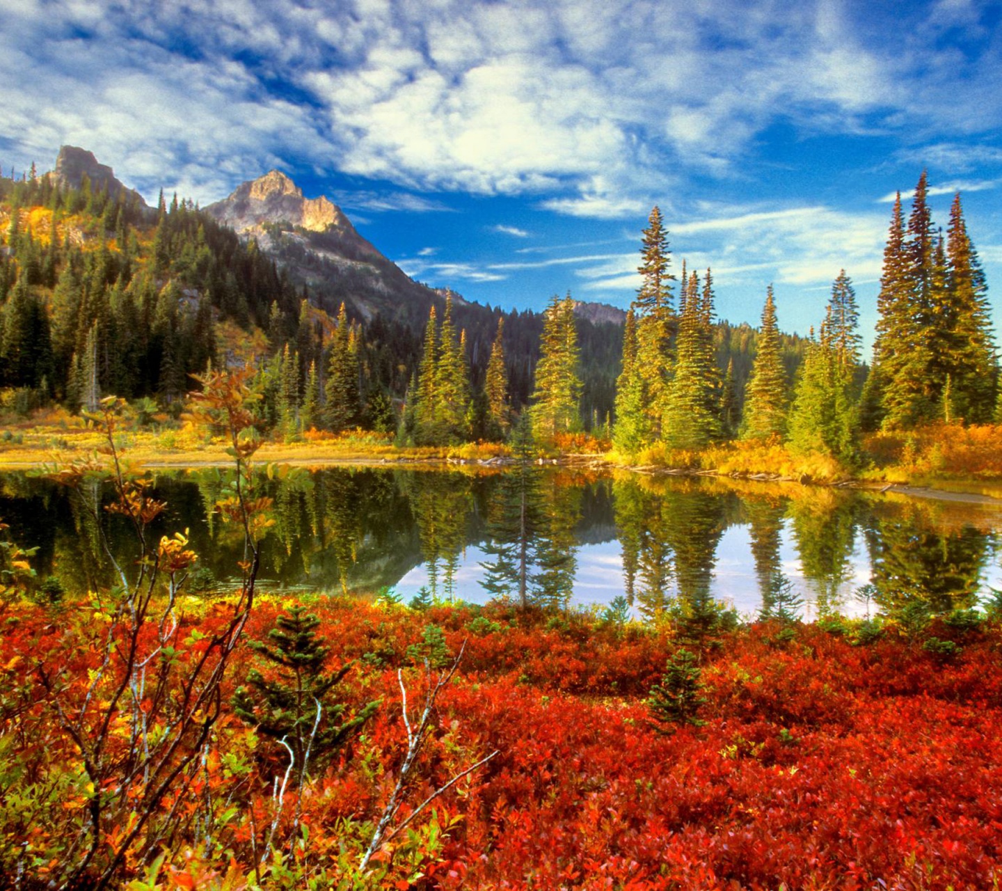 Autumn Clouds Lakes Mountains