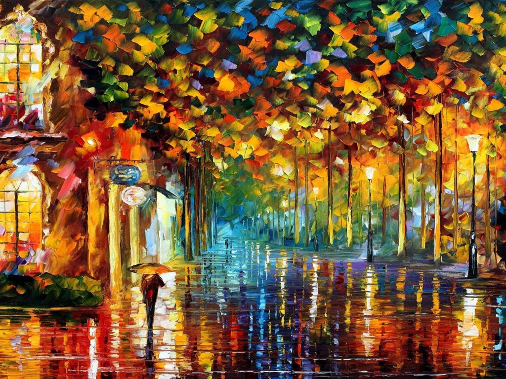 Autumn Street Painting Art