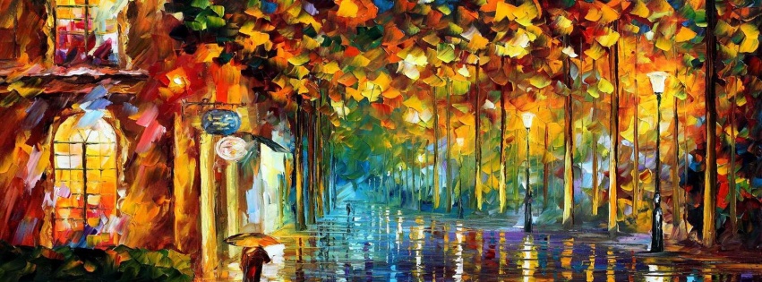 Autumn Street Painting Art