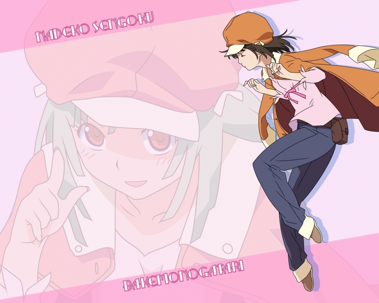 Bakemonogatari Girl Jump Posture Anime