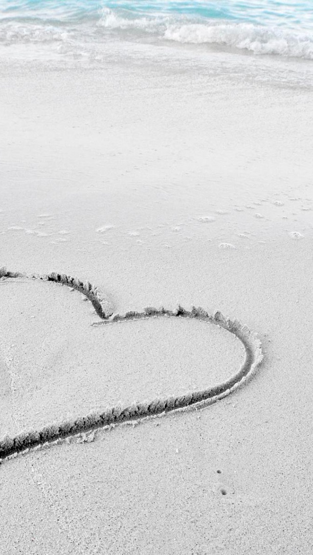 Beach Heart Maldives Nature Landscapes