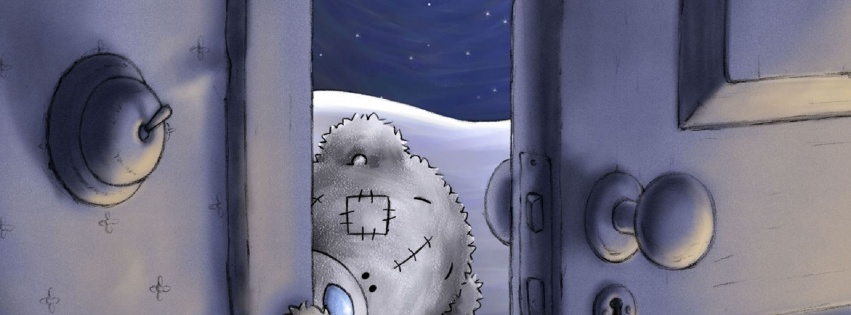 Bear Teddy Door Night Moon