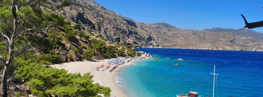 Beautiful Beach Boat Greece Nature Landscapes