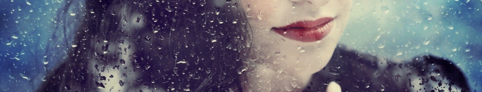 Beautiful Brunette Window Rain Drops Photo