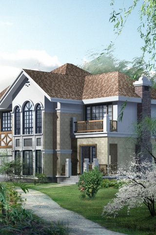 Beautiful House D Rendered Model