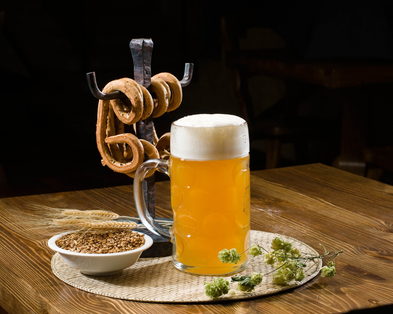 Beer Pint And Pretzels