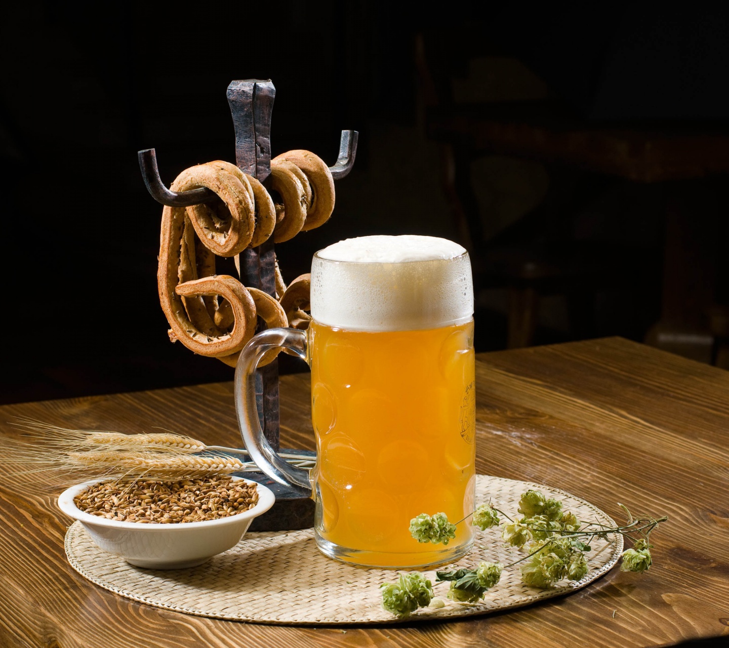 Beer Pint And Pretzels