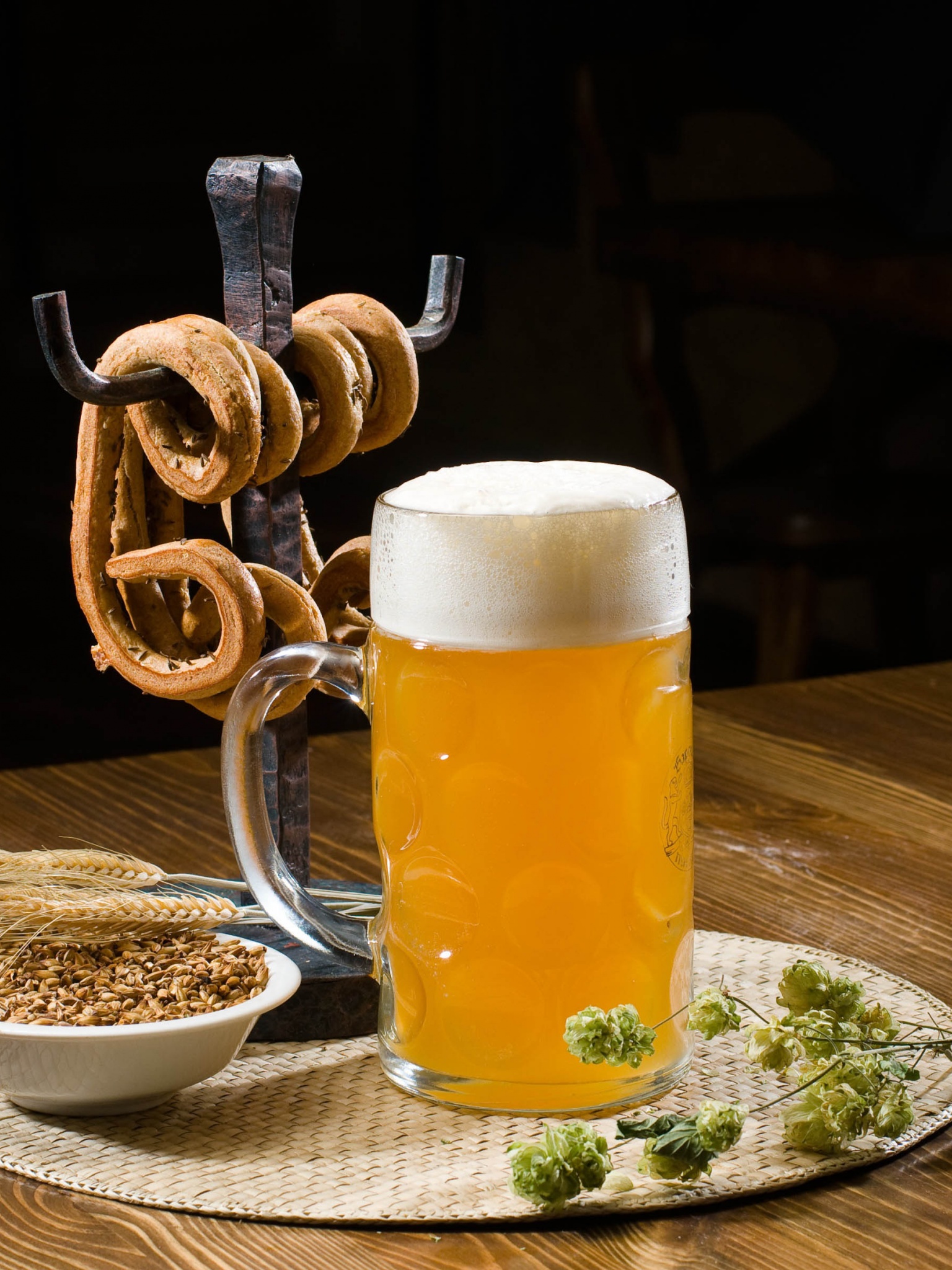 Beer Pint And Pretzels