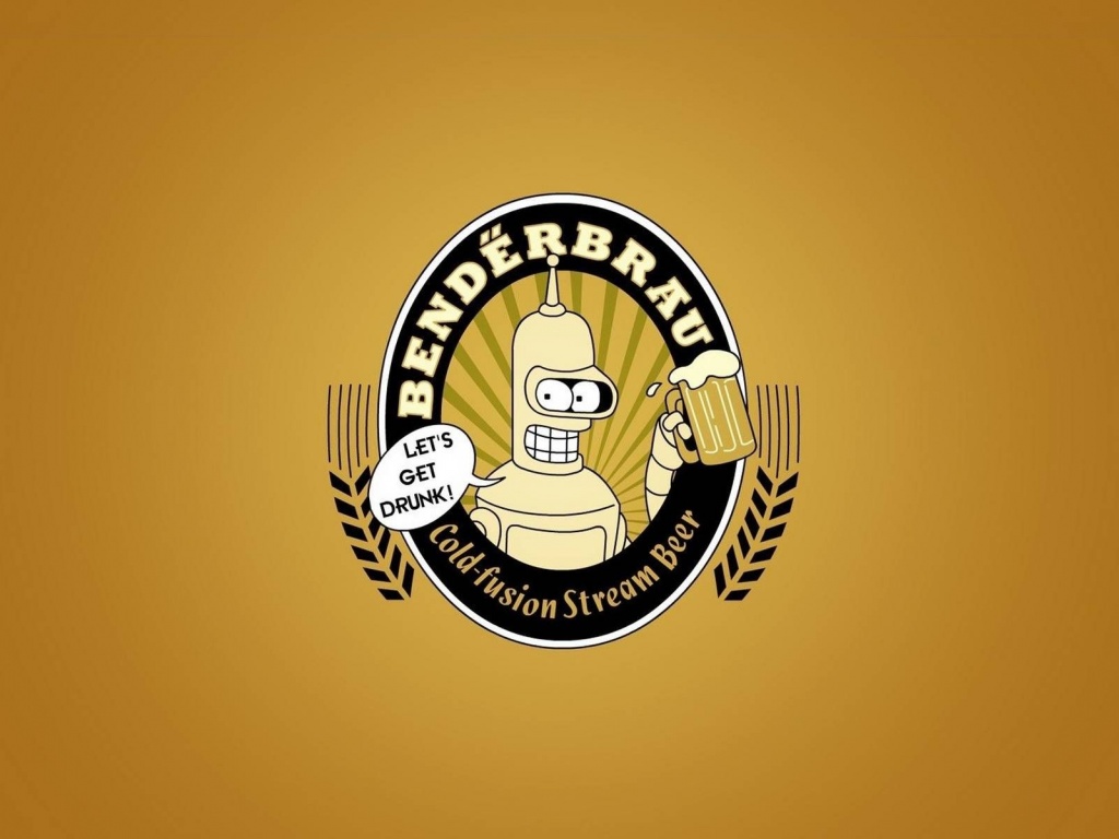 Beers Futurama Bender Minimalistic Funny