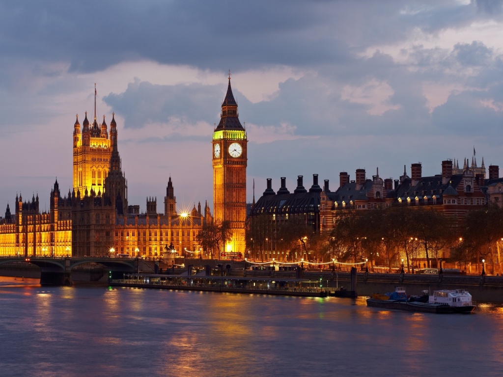 Big Ben Great Britain England London Westminster Palace River Thames City Evening