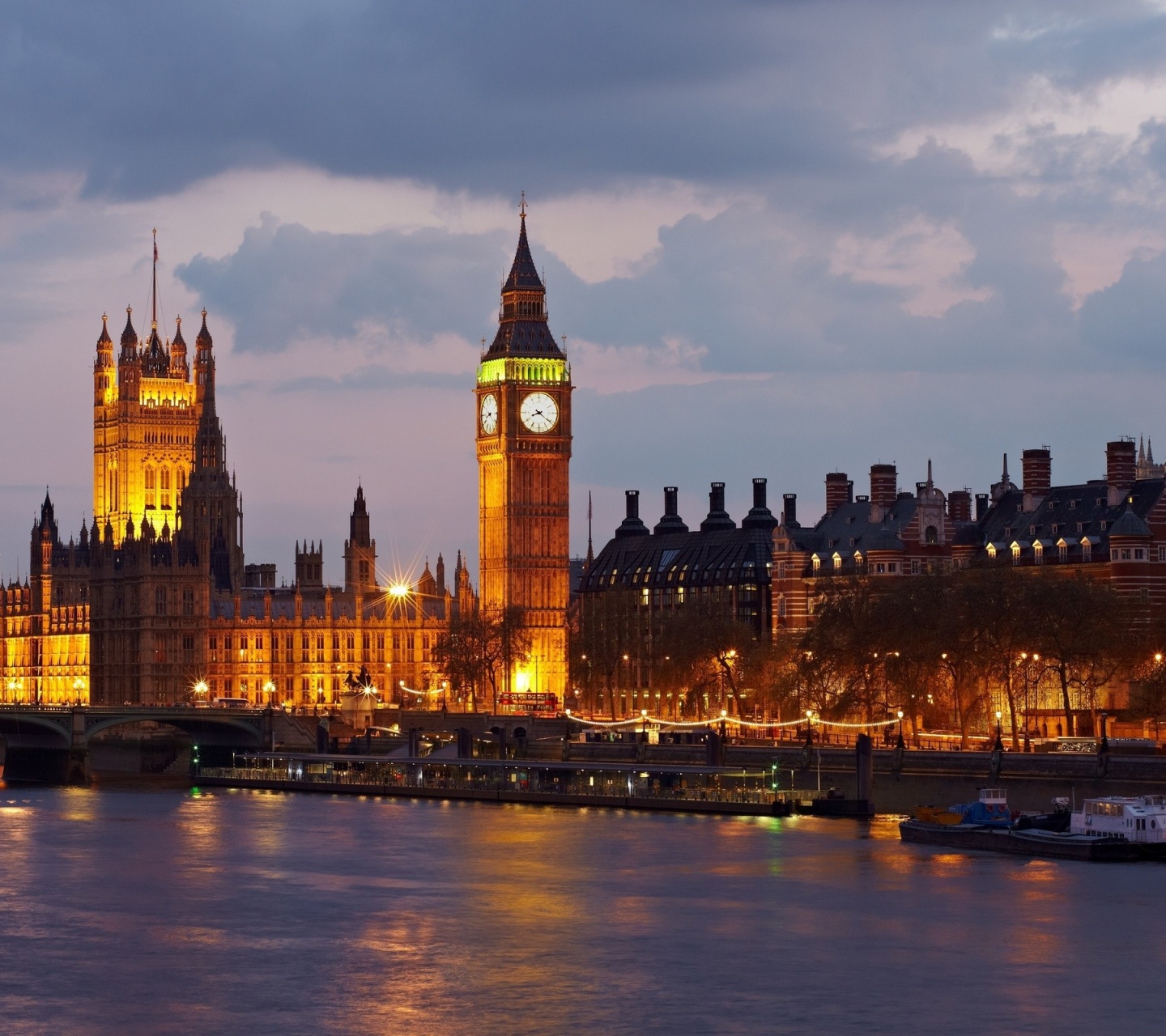 Big Ben Great Britain England London Westminster Palace River Thames City Evening