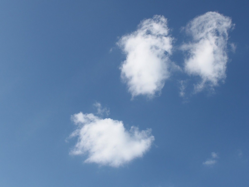 Blue Clouds White Funny Smiley