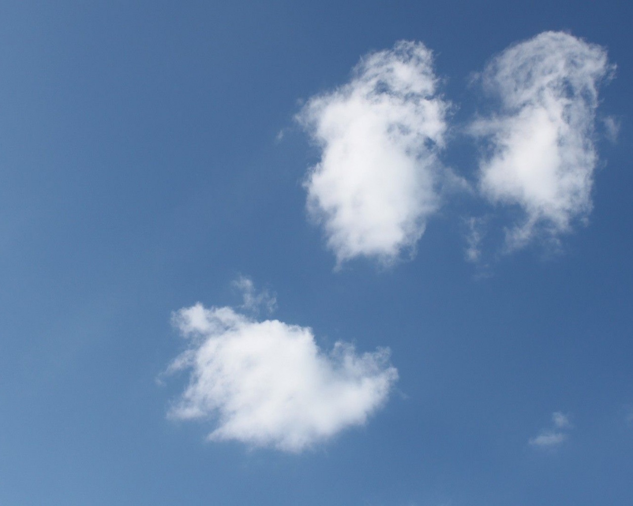 Blue Clouds White Funny Smiley