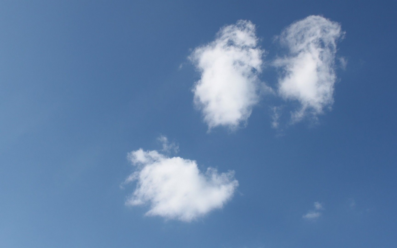 Blue Clouds White Funny Smiley