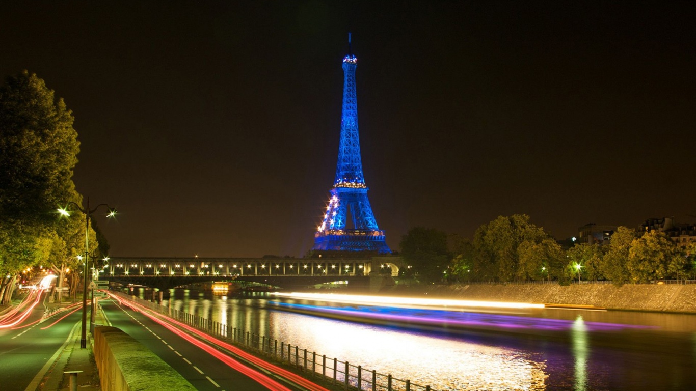 Blue Eiffel Tower