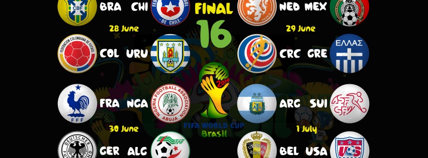 Brazil 2014 WC Round Of 16 Bracket