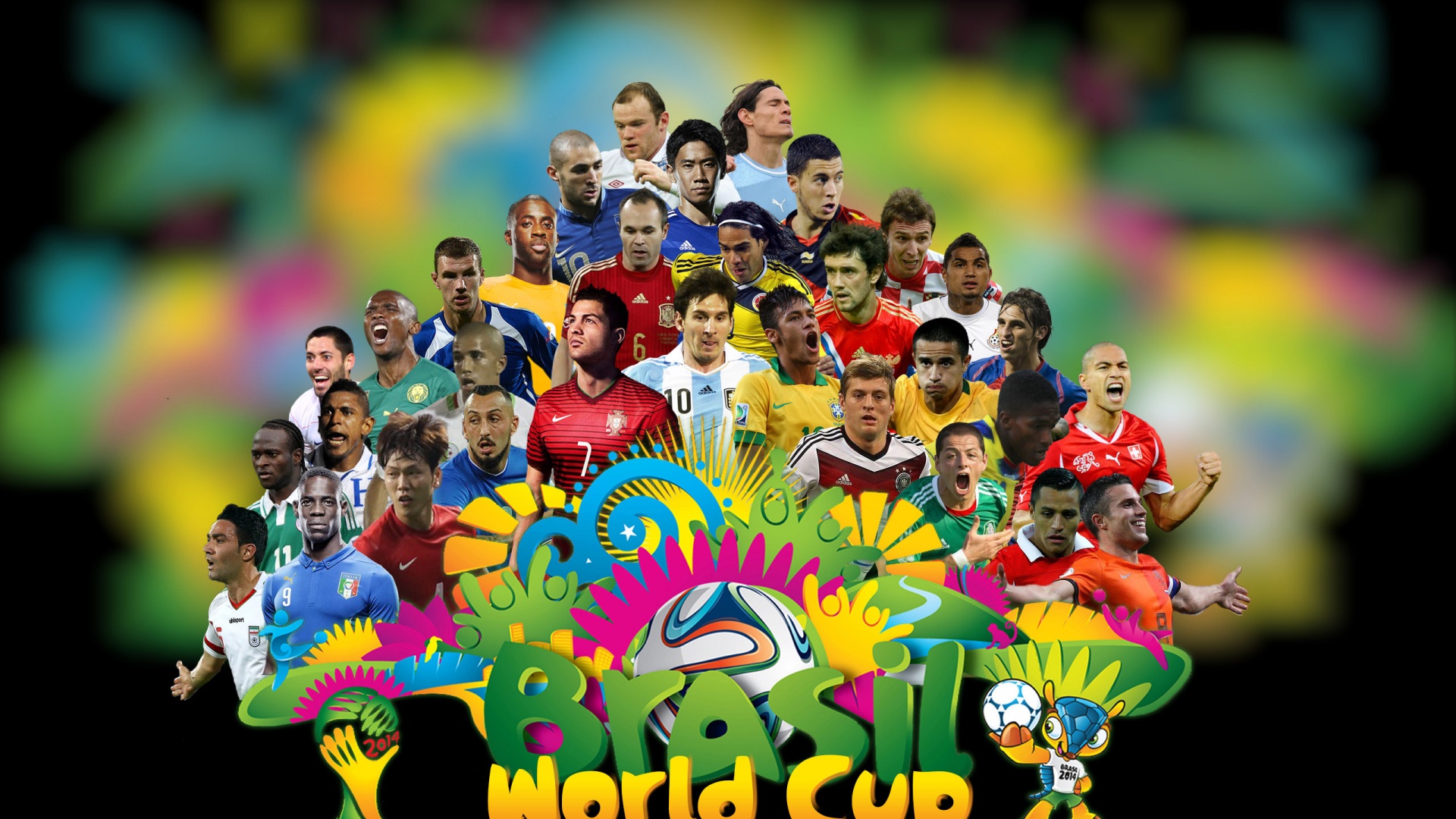 Brazil 2014 World Cup Football Stars