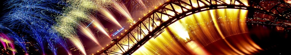 Bridge Fireworks Colorful