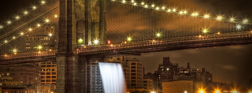 Brooklyn Bridge United States New York City Skyline River City Landscape