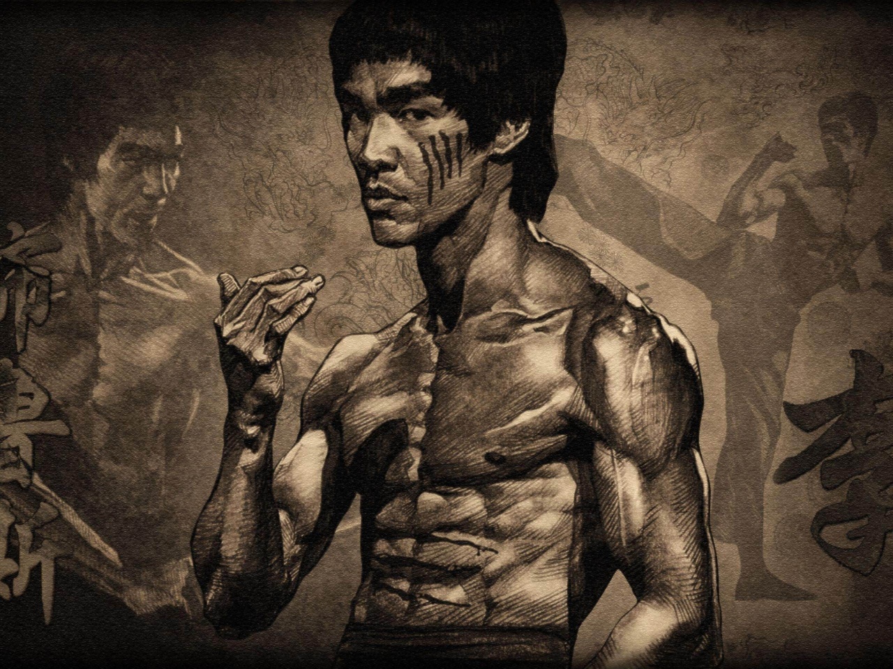 Bruce Lee Actor Male A Torso Muscles