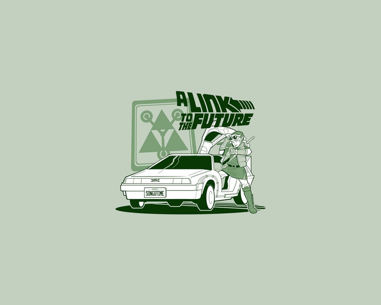 Cartoons Link Cars Comics Funny Back To The Future The Legend Of Zelda Spoof Doc Brown Marty Mcfly Legend Of Zelda Delorean Dmc 12