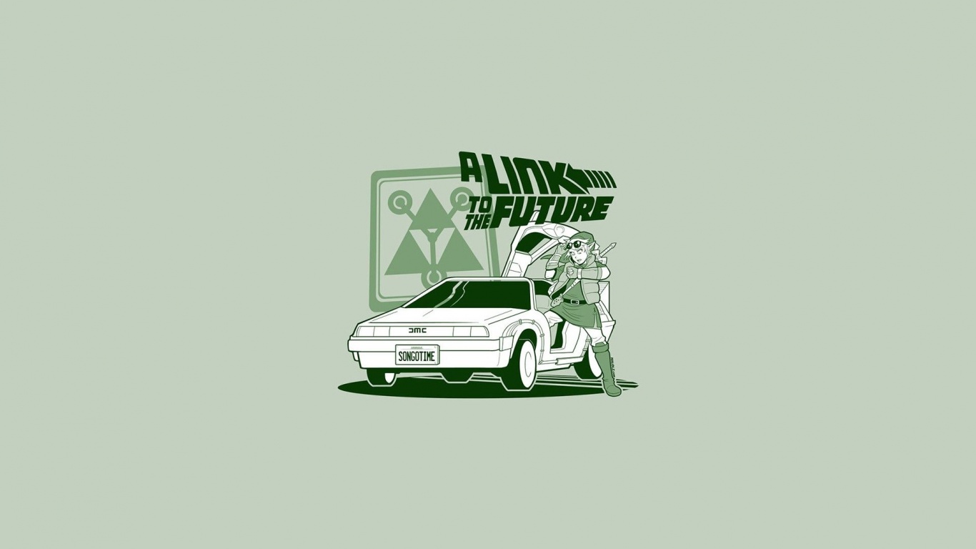 Cartoons Link Cars Comics Funny Back To The Future The Legend Of Zelda Spoof Doc Brown Marty Mcfly Legend Of Zelda Delorean Dmc 12