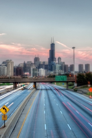 Chicago Usa Highway Road City Landscape