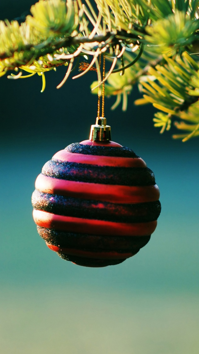 Christmas Balls On Pine Tree