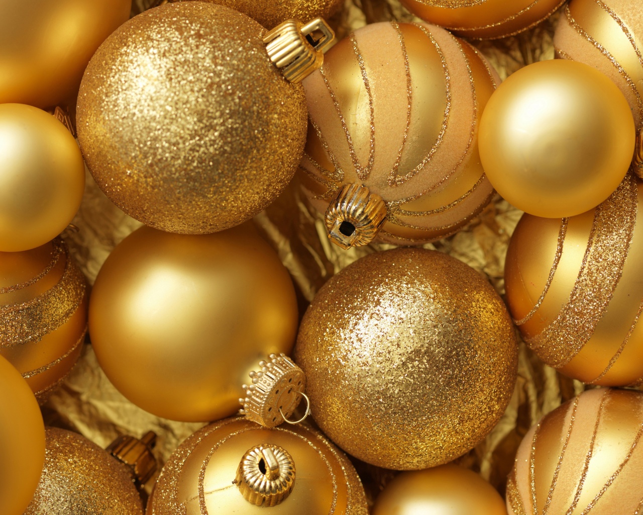 Christmas New Year Balls Gold Color