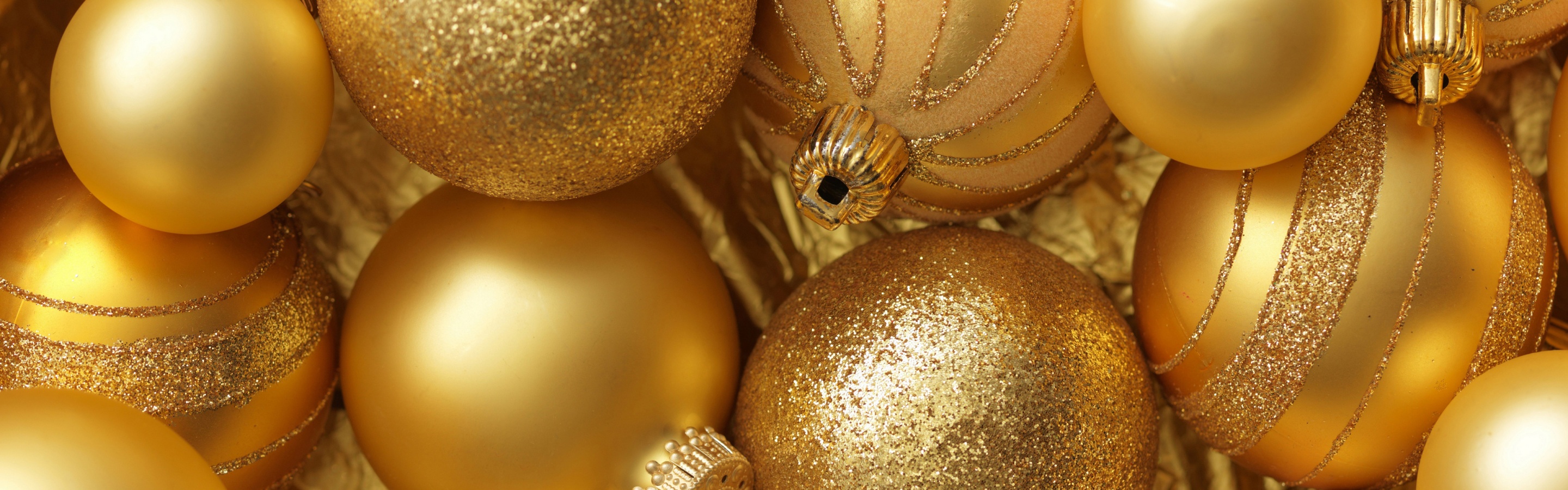 Christmas New Year Balls Gold Color