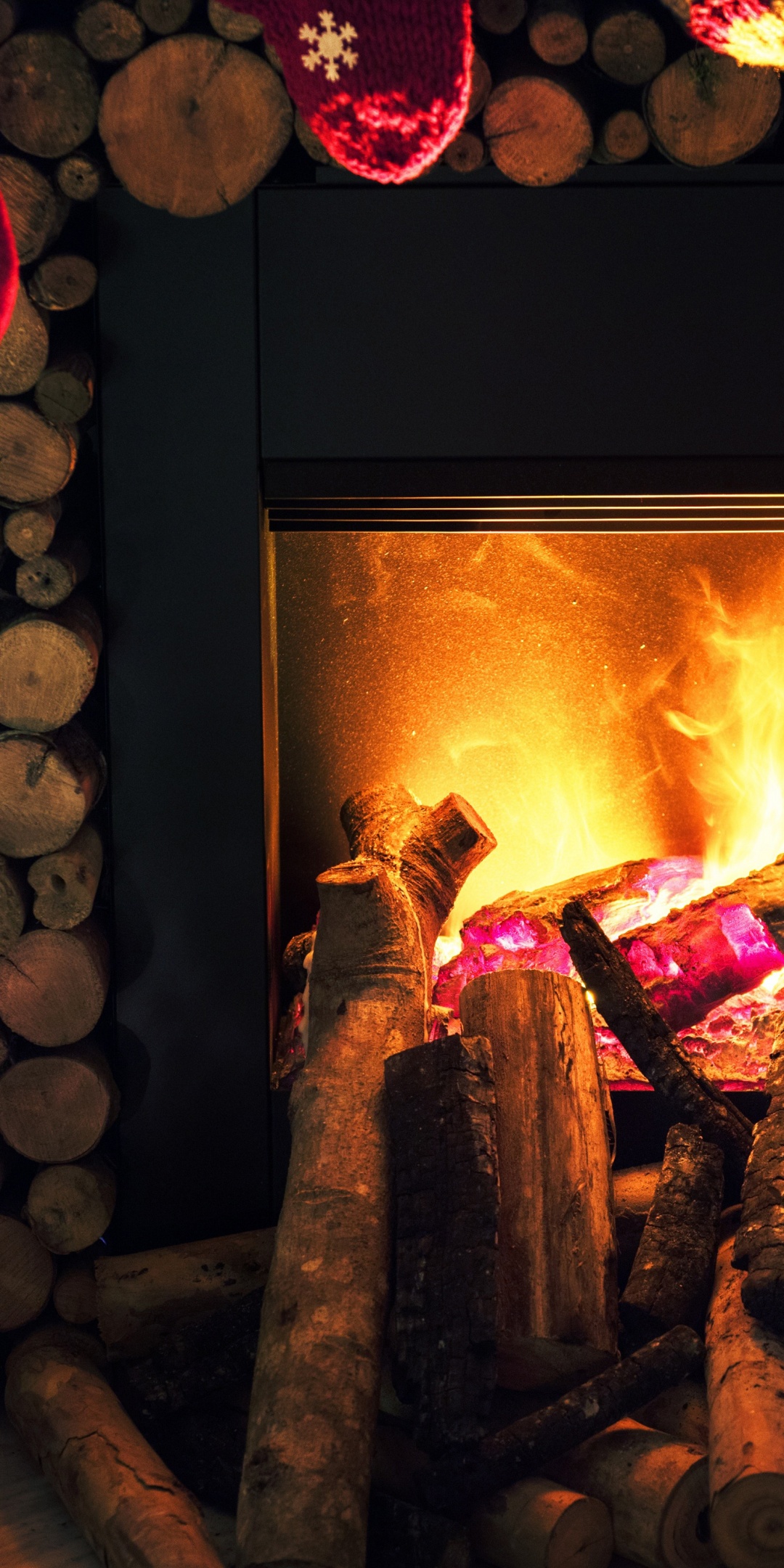 Christmas New Year Fireplace