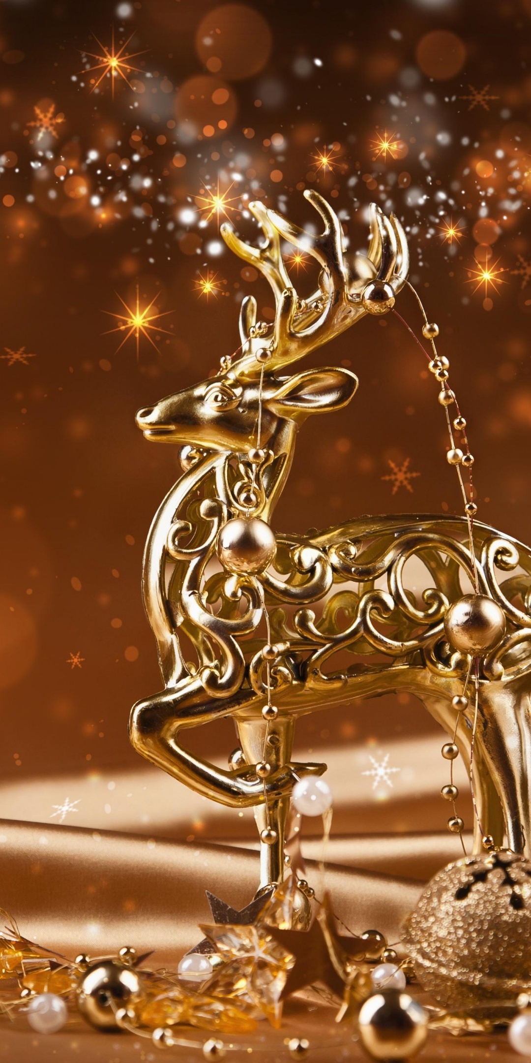 Christmas Ornaments Gold Reindeer