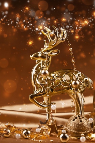 Christmas Ornaments Gold Reindeer